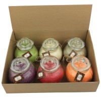 Wholesale aroma candle jars set with glass lids