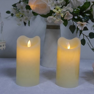 Luxury battery LED candle pillar set scented custom candles