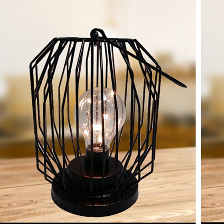 Decorative metal candle holders with LED light bulb